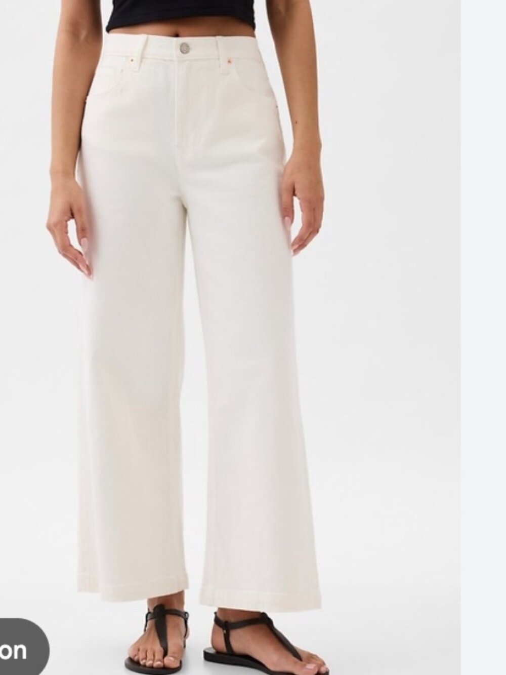 Spring Staple White Jeans High Stride Wide-Leg Ankle 28/6 NWOT